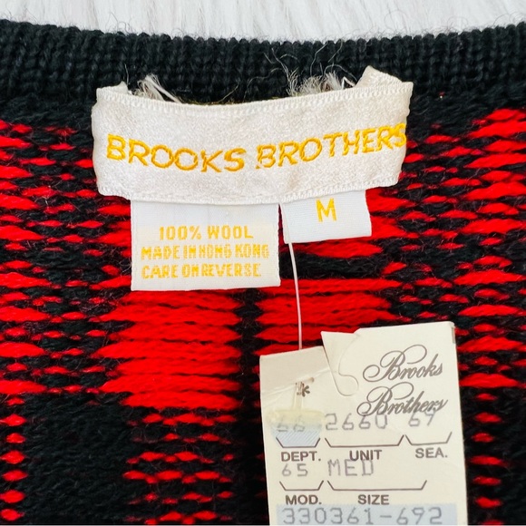 Vintage Brooks Brothers Ted Plaid 100% Wool Knit Cardigan/Blazer - Picture 7 of 11
